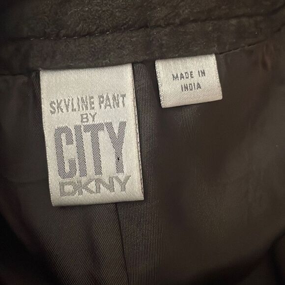 DKNY Skyline Suede Leather Pant 2 Dark Brown - Picture 13 of 14